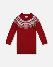 Load image into Gallery viewer, Apple Knit LS Dress &amp; Navy Tights Set
