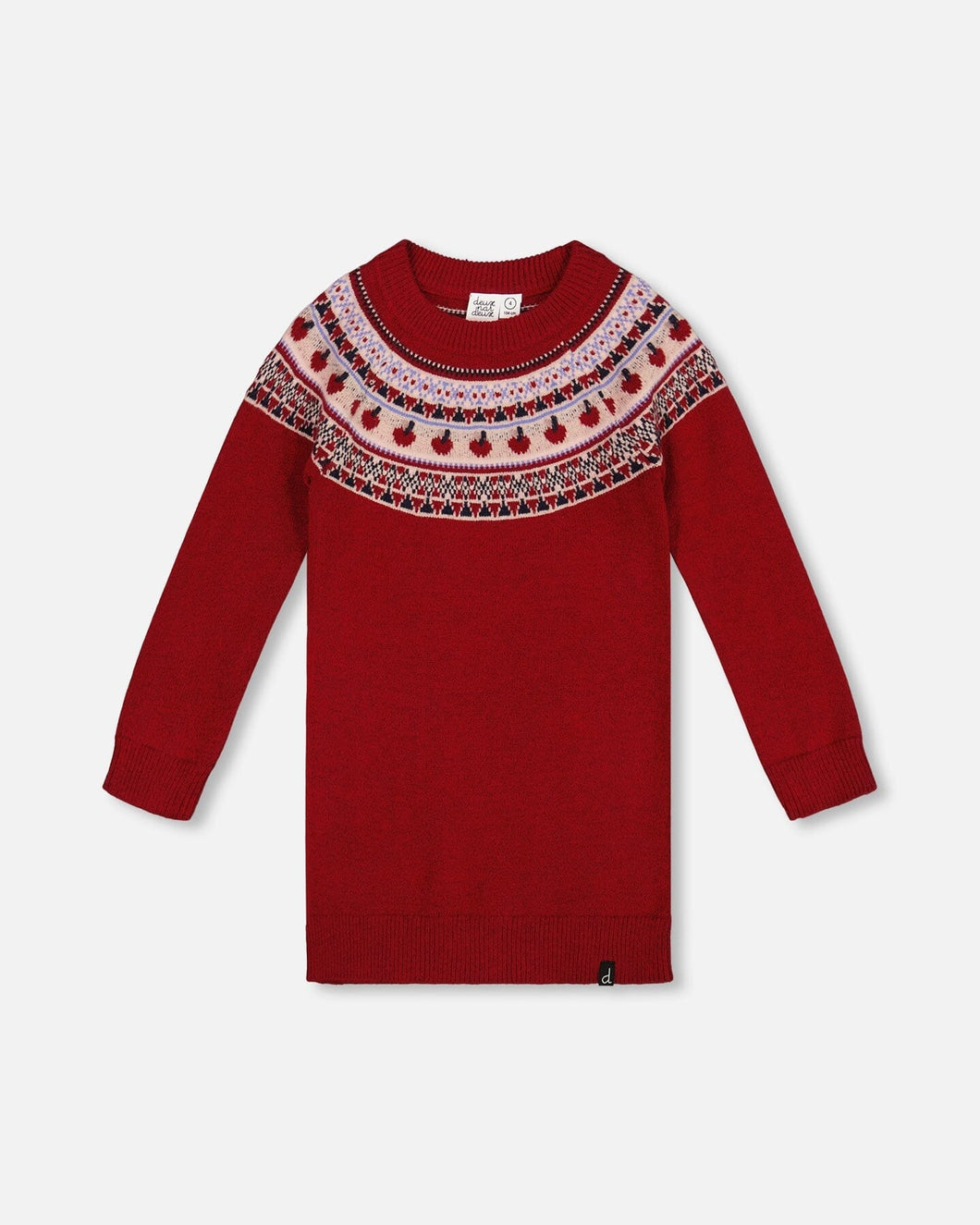 Apple Knit LS Dress & Navy Tights Set