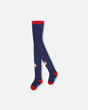 Load image into Gallery viewer, Apple Knit LS Dress &amp; Navy Tights Set
