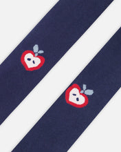 Load image into Gallery viewer, Apple Knit LS Dress &amp; Navy Tights Set
