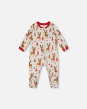 Load image into Gallery viewer, Girly Reindeer Zip Pajama- Beige
