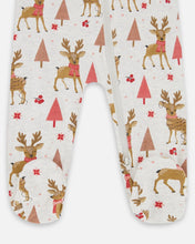 Load image into Gallery viewer, Girly Reindeer Zip Pajama- Beige
