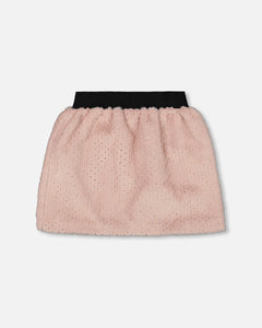 Top w/ Faux Fur Jacket, Skirt & Purse Set- Silver Pink