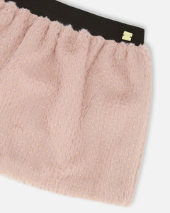 Top w/ Faux Fur Jacket, Skirt & Purse Set- Silver Pink