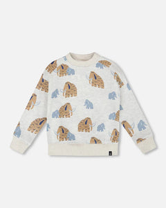 Mammoth Print Sweatshirt - Beige