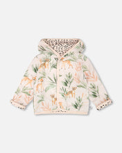 Load image into Gallery viewer, Leopard Jungle Print Reversible Hooded Jacket
