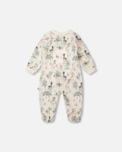 Load image into Gallery viewer, Zebra Jungle Print Zip Footie
