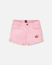 Load image into Gallery viewer, Cherry Prism Pink Embroidered Short
