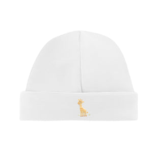 Jungle Embroidered Hat w/ Piping - White