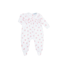 Load image into Gallery viewer, Heart Print Smocked Footie - Pink
