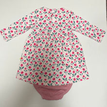 Load image into Gallery viewer, Flower Dress &amp; Diaper Cover Set - Raspberry
