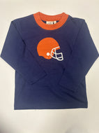 Football Helmet LS Shirt - Dk. Royal / Rust Orange