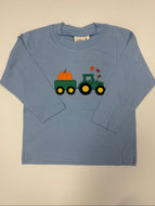 Tractor & Pumpkin LS Shirt - Sky Blue