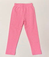 Striped Straight Leggings - LT PK / LT BGUM