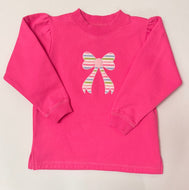 LS Dark Pink Sweatshirt w/ Stripe Bow