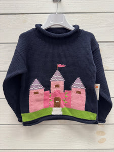 Castle & Flowers Roll Neck Sweater- Twilight