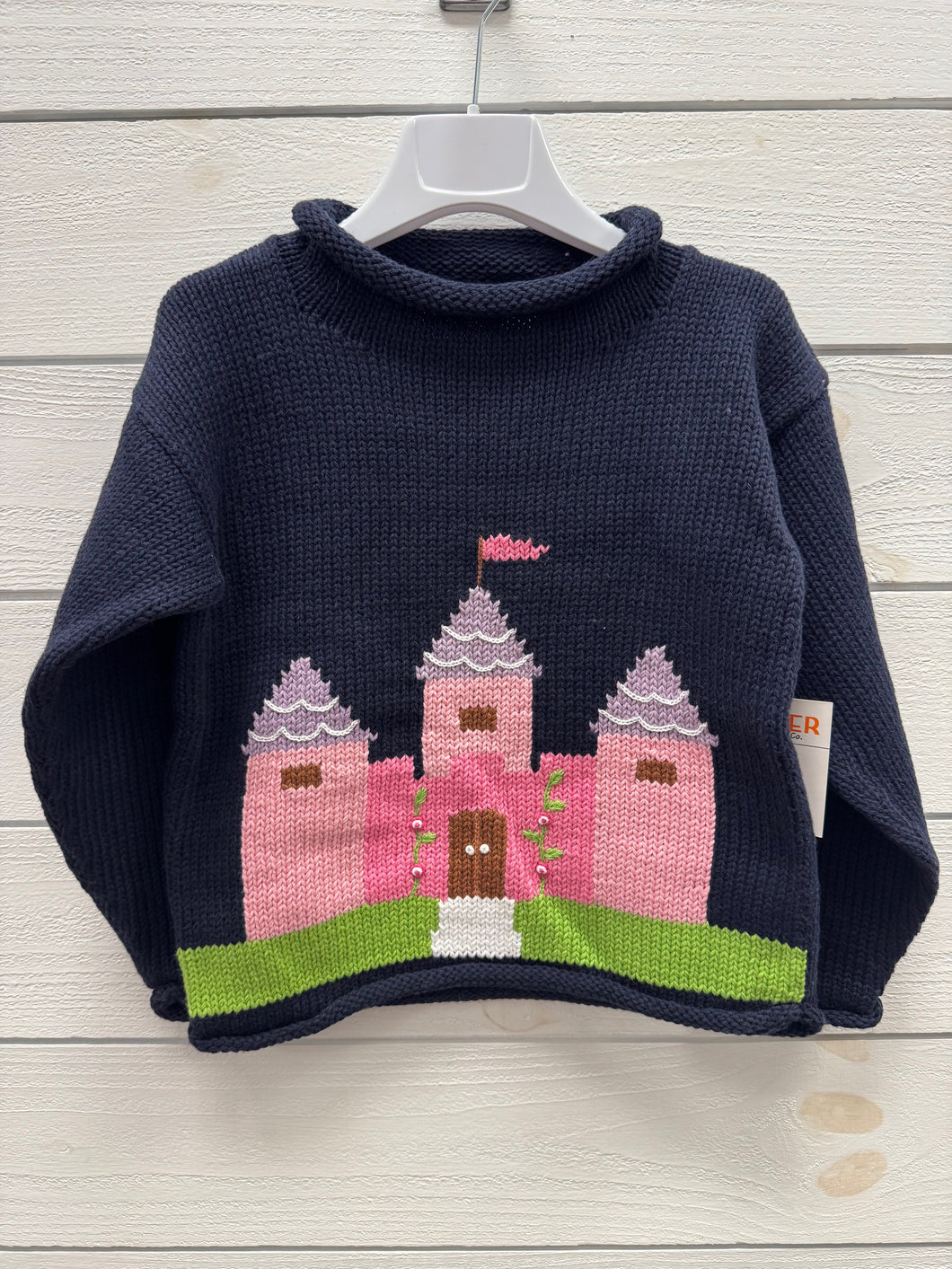 Castle & Flowers Roll Neck Sweater- Twilight