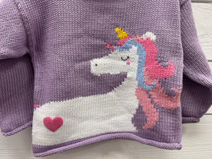 Unicorn Roll Neck Sweater- Lavender