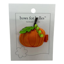 Load image into Gallery viewer, 3D Half Pumpkin w/ Leaf Hair Clip
