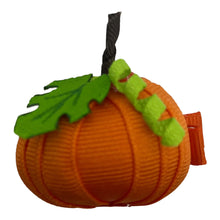 Load image into Gallery viewer, 3D Half Pumpkin w/ Leaf Hair Clip
