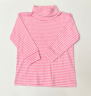 Stripped Turtleneck Shirt - WHT / PK