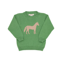 Load image into Gallery viewer, Isaac&#39;s Intarsia Sweater- Grenada Green/Horse
