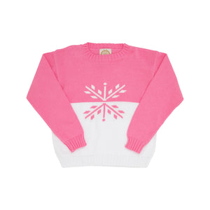 Isabelle's Intarsia Sweater- Hamptons Hot Pink/ Worth Ave White/ Snowflake