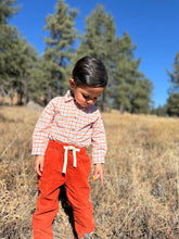 Load image into Gallery viewer, Jasper Woven Onesie- Orange Plaid
