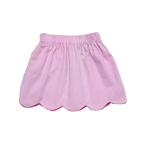 Kendall Reversible Skirt in Hot Pink Cord/ Pink Gingham