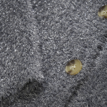 Load image into Gallery viewer, Knit Glitter Cardigan- Iron Gate
