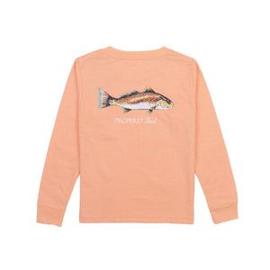 Redfish Long Sleeve Logo Tee - Melon