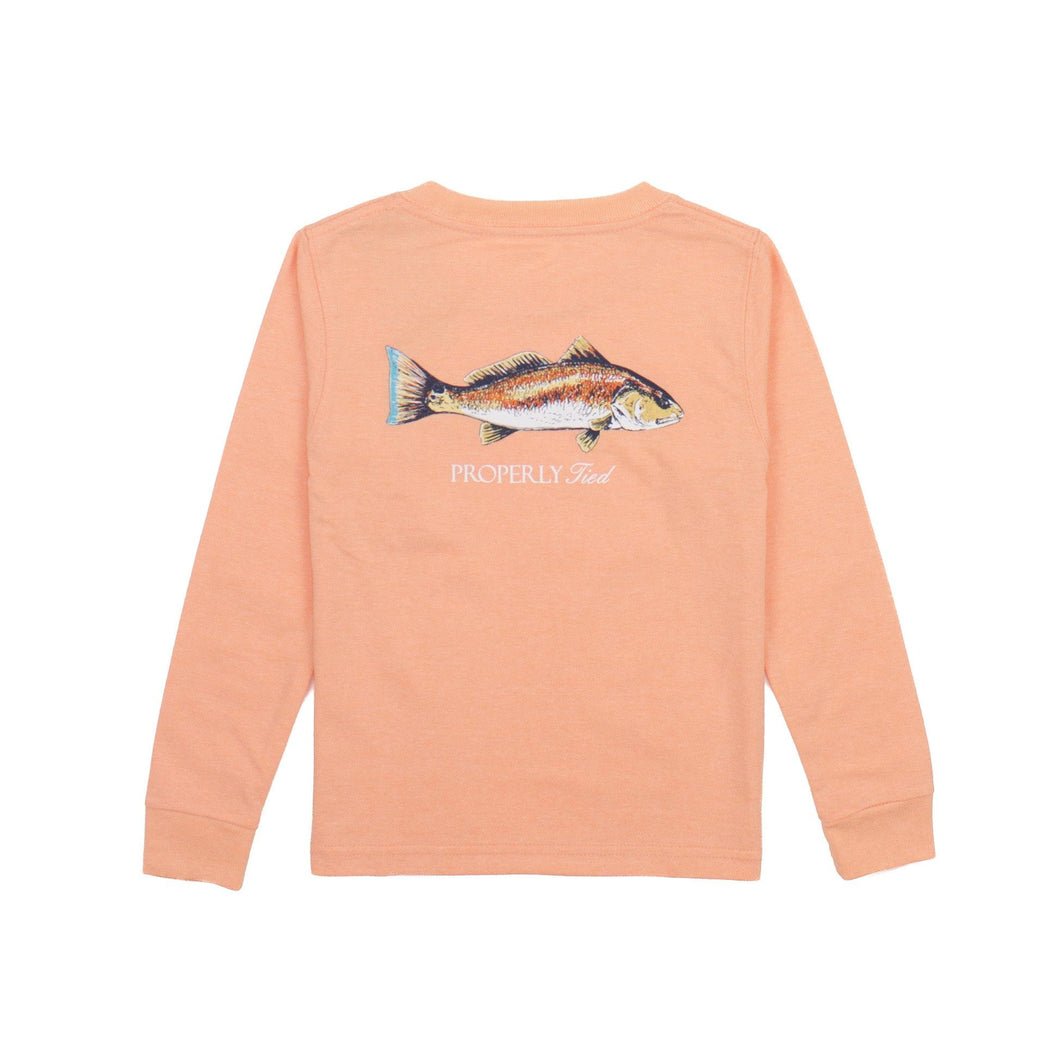 Redfish Long Sleeve Logo Tee - Melon