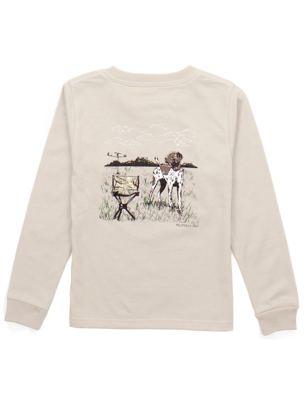 Dove Hunt LS Logo Tee - Linen