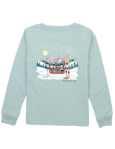 Ski Lift LS Logo Tee - Marine Mist