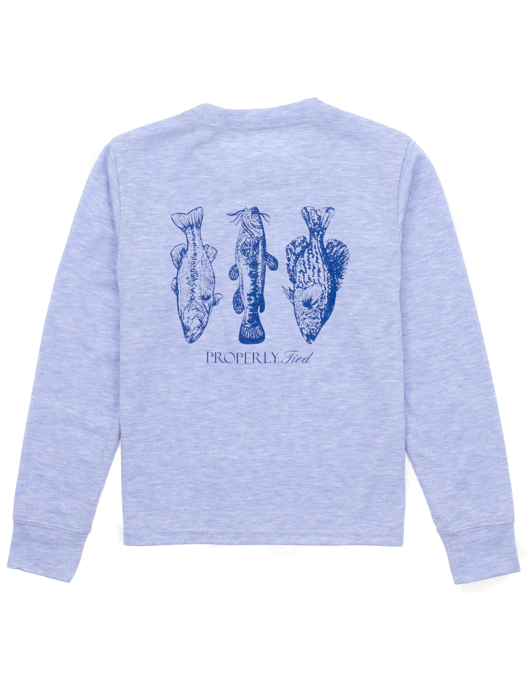 Fisherman's Paradise LS Portland Logo Tee- Baby Blue Heather