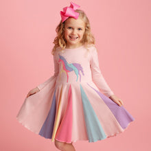 Load image into Gallery viewer, Unicorn Princess Dress LS- Rose Shadow
