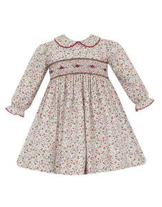 Lily Holiday Liberty Print Float Dress LS- Red/Pink