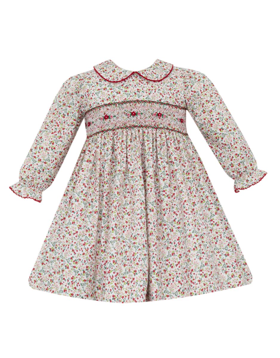 Lily Holiday Liberty Print Float Dress LS- Red/Pink