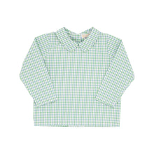 Load image into Gallery viewer, Peter Pan Collar Shirt &amp; Onesie (Broadcloth) - Kiawah Kelly Green &amp; Barrington Blue Chandler Check

