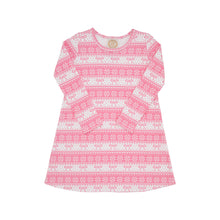 Load image into Gallery viewer, Long Sleeve Polly Play Dress - Frosty Fairisle (Pink)
