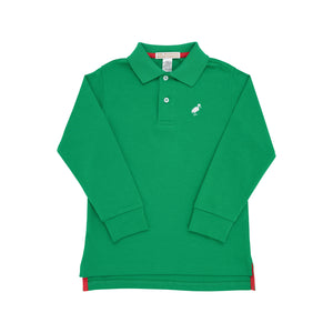 Long Sleeve Prim & Proper Polo - Kiawah Kelly Green/ Worth Avenue White