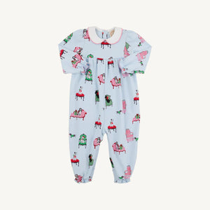 Britt Romper LS- Paw-recious/Hamptons Hot Pink