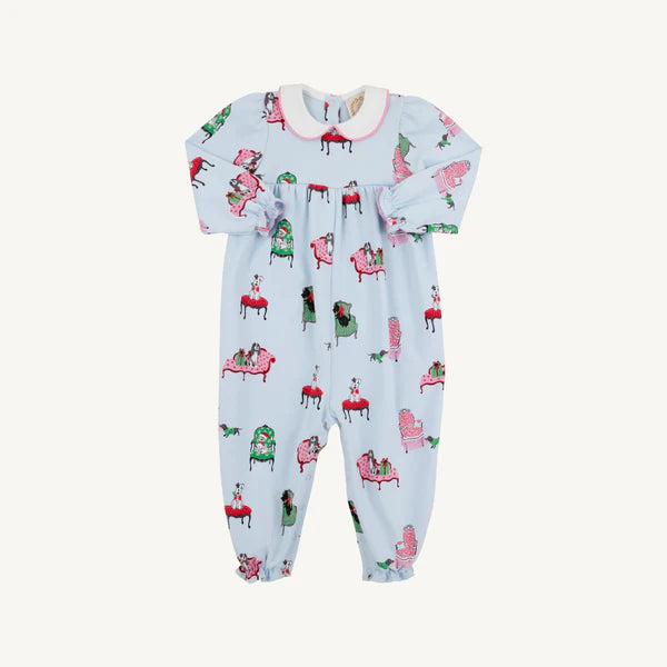 Britt Romper LS- Paw-recious/Hamptons Hot Pink