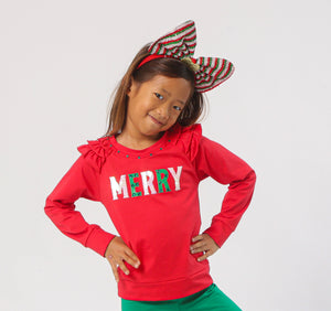 Merry LS Ruffle Tee & Sequin Tinkerbell Skort Set