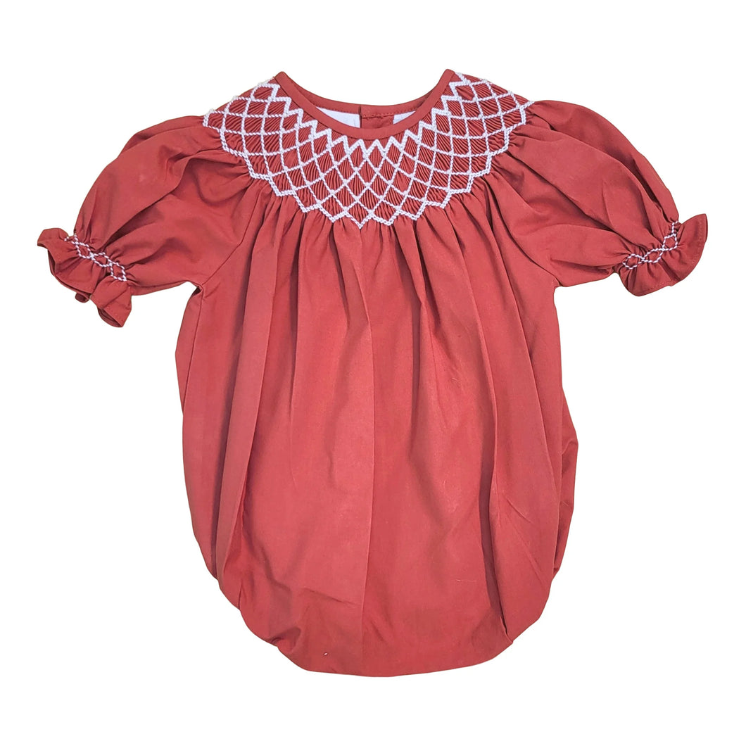 Smocked Catherine Bubble SS- Red