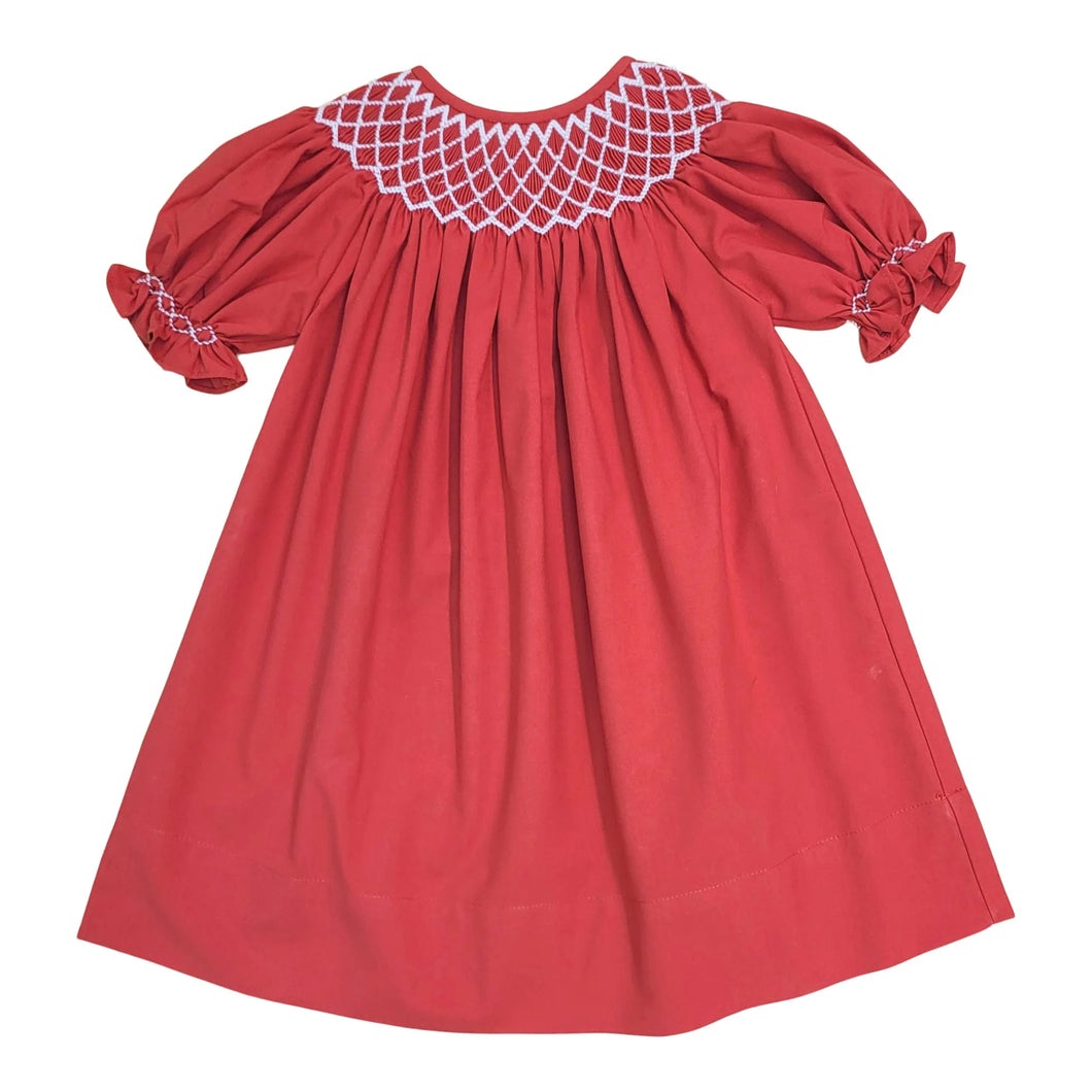 Smocked Catherine Dress SS- Red