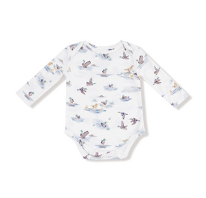 Migrating Mallards Lap Shoulder Bodysuit- Ivory