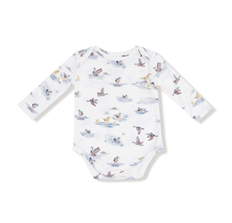Migrating Mallards Lap Shoulder Bodysuit- Ivory