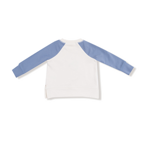 Mini Tractors Sweatshirt & Jogger Set- White/Blue