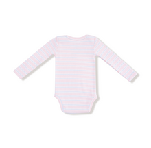 Load image into Gallery viewer, Pink Multi Stripe Lap Shoulder Bodysuit
